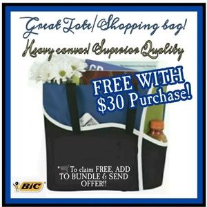 🛒Well made heavy canvas shopper tote w pockets